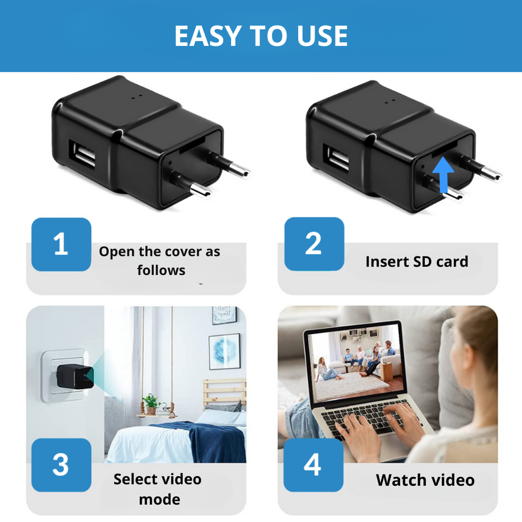 PlugView – Discreet WiFi Charger Camera